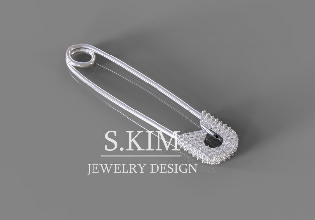 pin with gems Model Cetak 3D .c4d .max .obj .3ds .fbx .stl .blend 