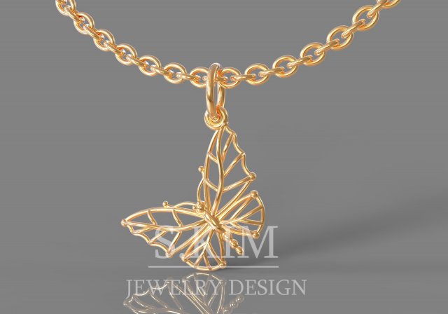 butterfly pendant Modello di stampa 3D .c4d .max .obj .3ds .fbx .stl .blend 