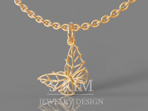 butterfly pendant 3D-printmodel