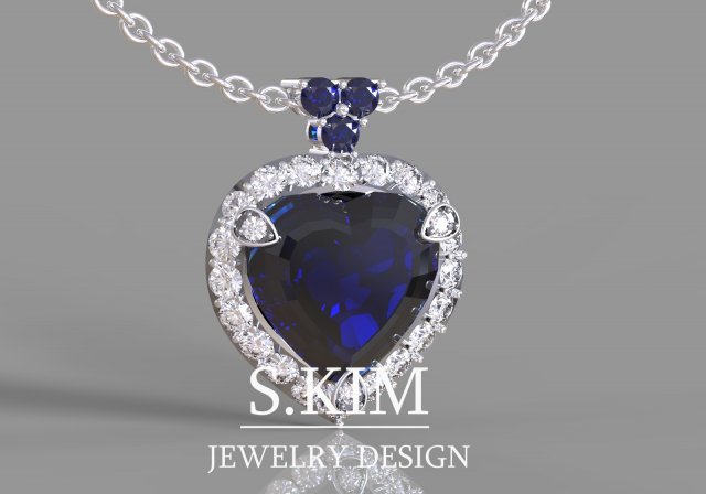 heart pendant 3D Print Model .c4d .max .obj .3ds .fbx .stl .blend 