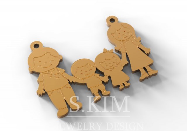 family pendant 3D Baskı Modeli .c4d .max .obj .3ds .fbx .stl .blend 