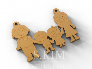 family pendant 3D-printmodel