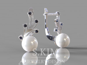 pearl earrings 3D Print Model