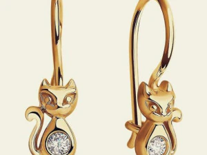 kitty earrings 3D Print Model