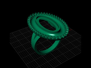 big oval ring cabochon Modello di stampa 3D
