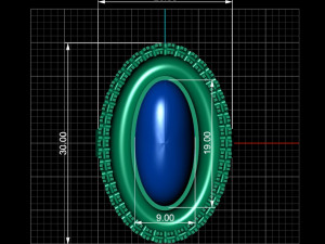 big oval ring cabochon Modello di stampa 3D