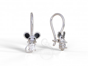 kid earring mouse 3D-printmodel
