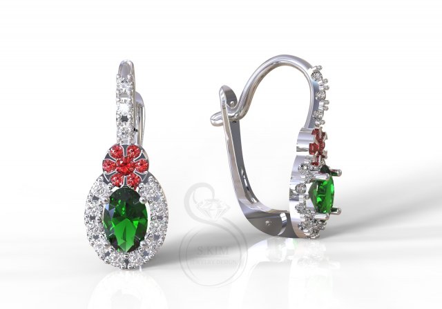 oval classic earrings 3D Print Model .c4d .max .obj .3ds .fbx .stl .blend 
