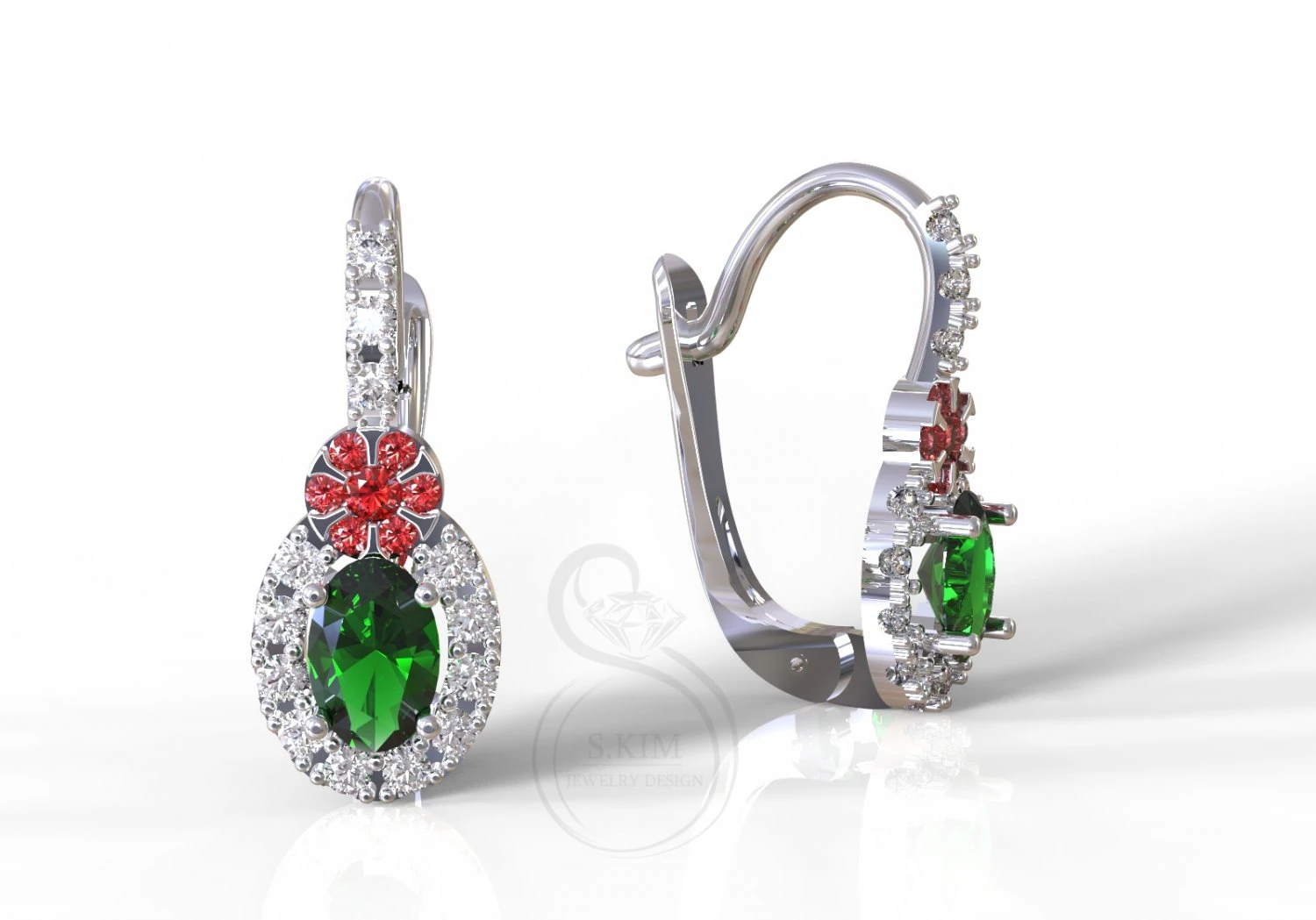 oval classic earrings 3D Print Model .c4d .max .obj .3ds .fbx .stl .blend