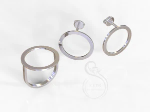 simple circle ring and earrings 3D Print Model
