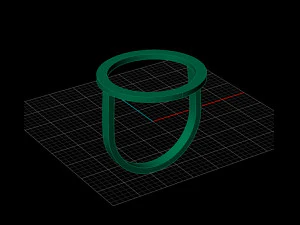 simple circle ring and earrings 3D Print Model