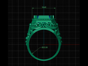 man filigree emerald ring Modèles 3D en vedette