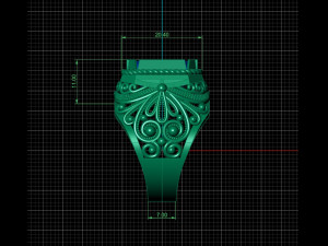man filigree emerald ring Modèles 3D en vedette