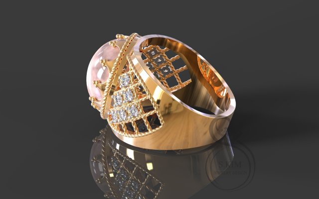 oval cabochon 3D-printmodel .c4d .max .obj .3ds .fbx .stl .blend 