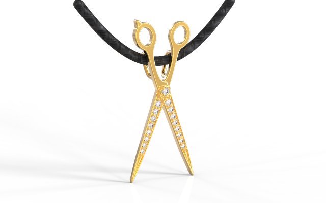 scissors pendant 3D 프린트 모델 .c4d .max .obj .3ds .fbx .stl .blend 
