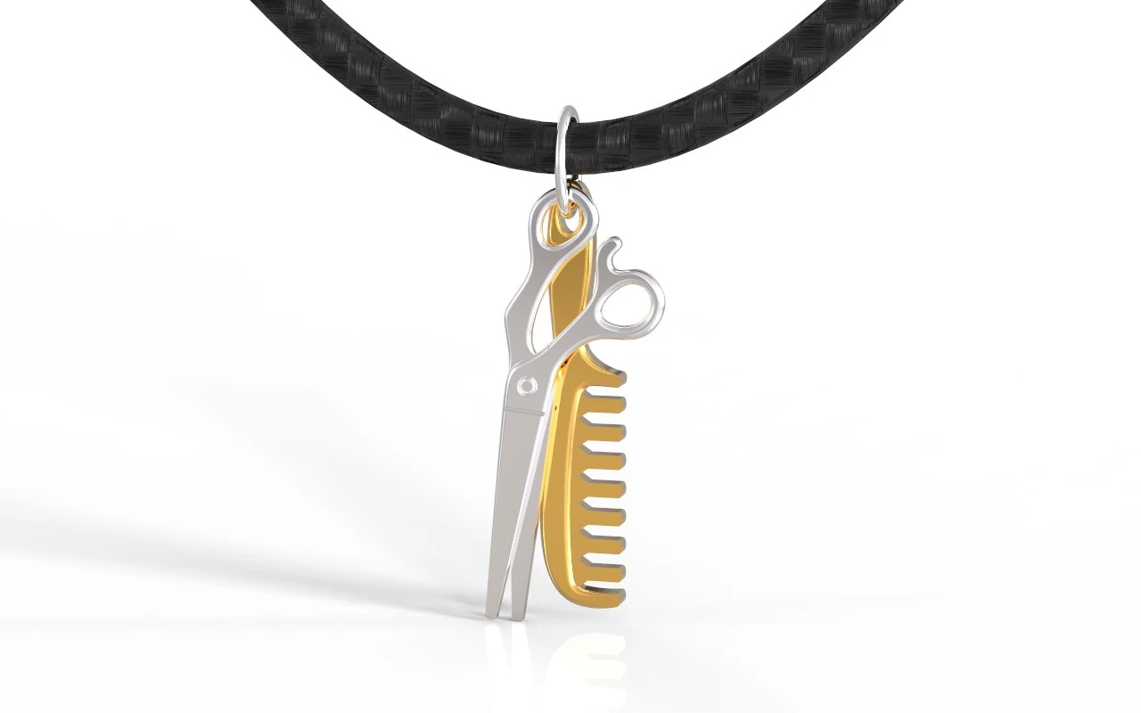 pingente tesoura e pente Modelo de Impressão 3D .c4d .max .obj .3ds .fbx .stl .blend 