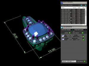 earring with square gem 3D Print Model