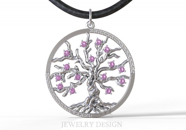 the tree of life pendant 3D Print Model .c4d .max .obj .3ds .fbx .stl .blend 