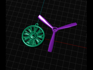 airplane engine and propeller pendant 3D 打印模型