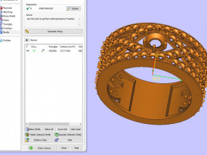 Ring with row of diamonds and sapphires 3D print model Model Cetak 3D