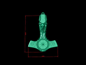 Thor hammer pendant 3D Print Model