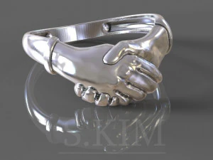 イタリア製フェデの結婚指輪 3Dプリントモデル