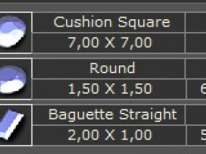 Ring with cushion 7mm baguette straight 2x1mm round 3D print model 3D Print Model