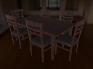 chair and table 3D Model