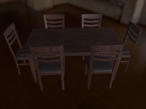 chair and table 3D मॉडल
