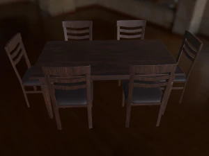 chair and table 3D Model