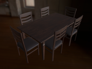 chair and table 3D मॉडल