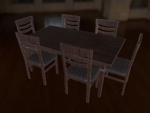 chair and table 3D मॉडल