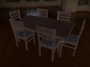 chair and table 3D Model