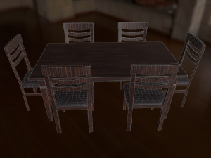chair and table 3D मॉडल