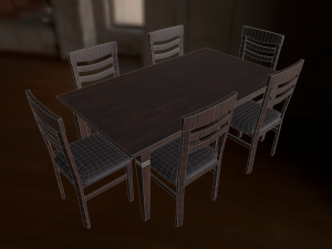 chair and table 3D मॉडल