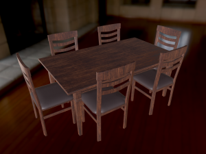 chair and table 3D मॉडल