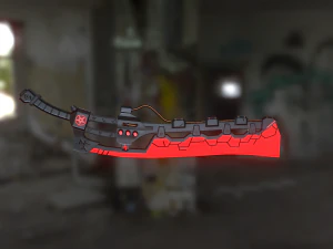 राक्षसी विज्ञान कथा कटाना पीबीआर 3D मॉडल