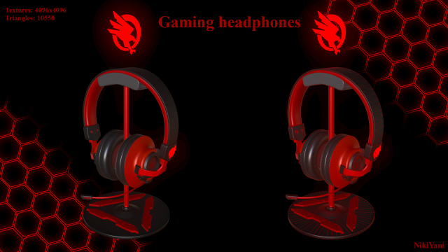 gaming headphones Model 3D .c4d .max .obj .3ds .fbx .stl .blend 