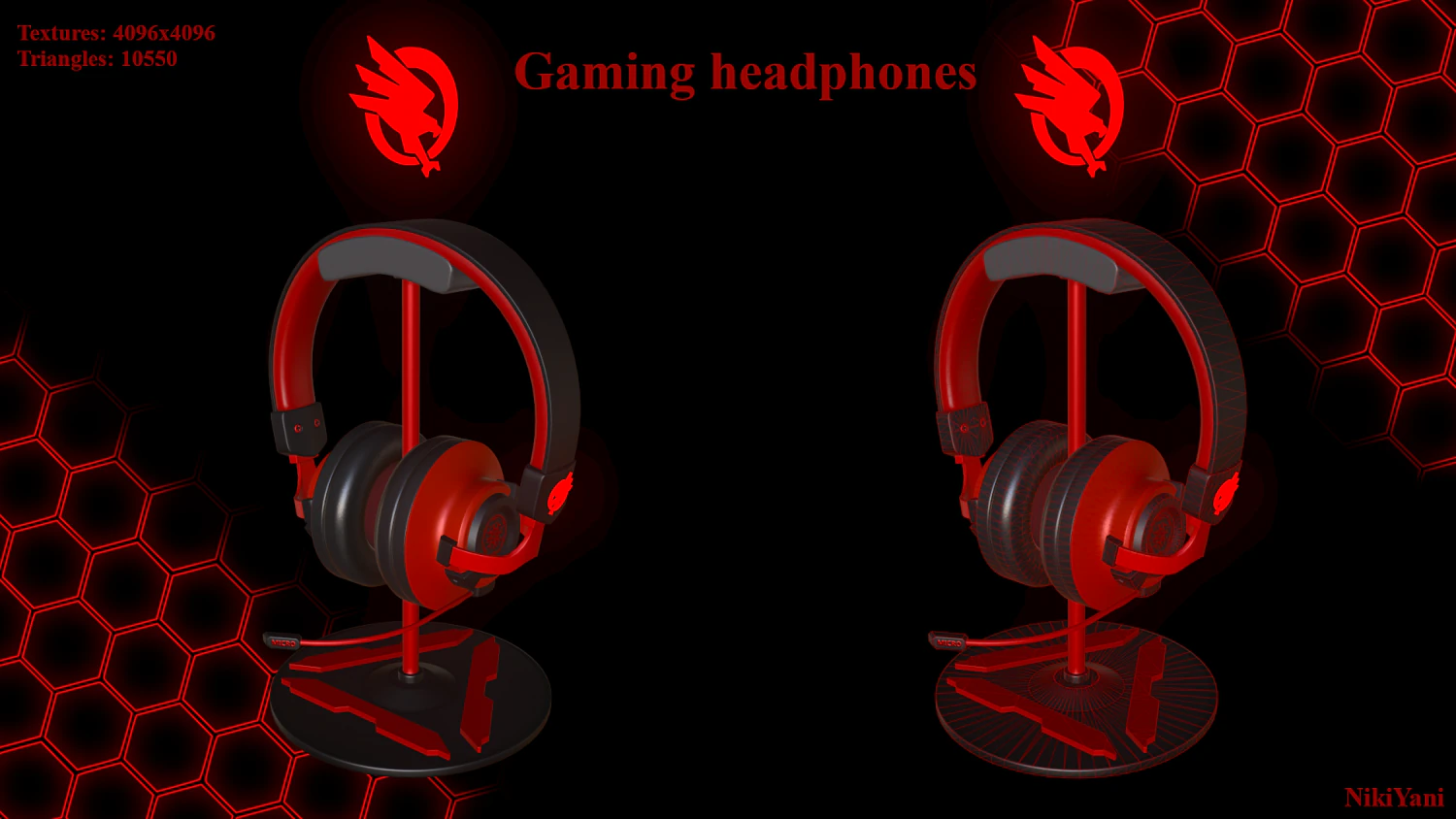 gaming headphones 3D Model .c4d .max .obj .3ds .fbx .stl .blend 