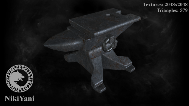 medieval anvil 3D 模型 .c4d .max .obj .3ds .fbx .stl .blend 