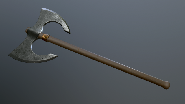 medieval battle poleaxe Modello 3D .c4d .max .obj .3ds .fbx .stl .blend 