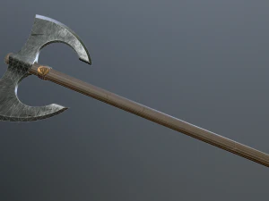 medieval battle poleaxe 3D Model