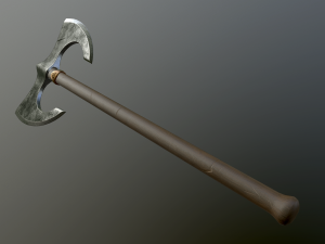 medieval battle poleaxe Modello 3D