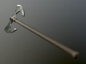medieval battle poleaxe 3D Model