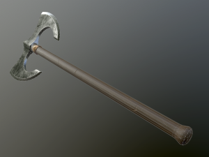 medieval battle poleaxe Modello 3D
