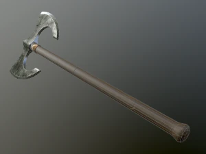 medieval battle poleaxe 3D Model