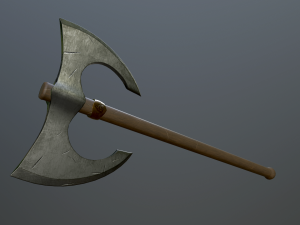medieval battle poleaxe Modello 3D
