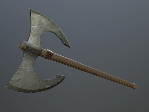 medieval battle poleaxe Modello 3D