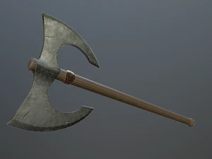 medieval battle poleaxe 3D Model