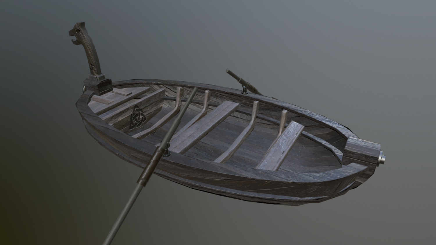 Лодка 3д модель. Medieval Boat.